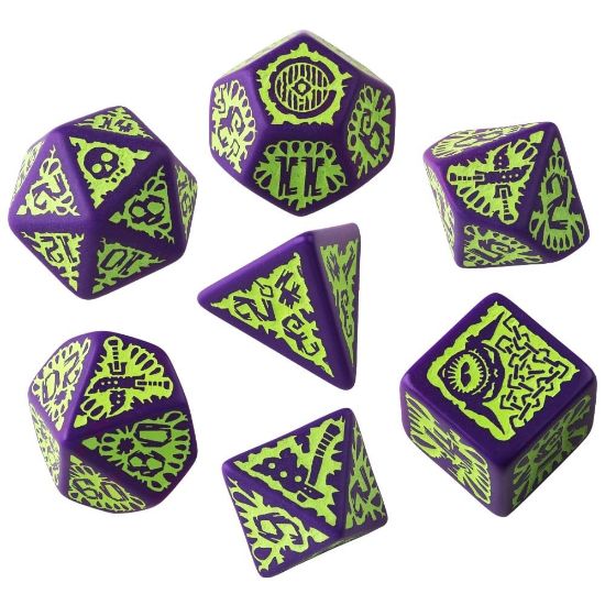 Obrázek Sada kostek Pathfinder - Goblin Purple & green
