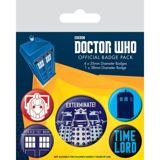 Obrázek Sada placek Doctor Who - Exterminate (5 ks)