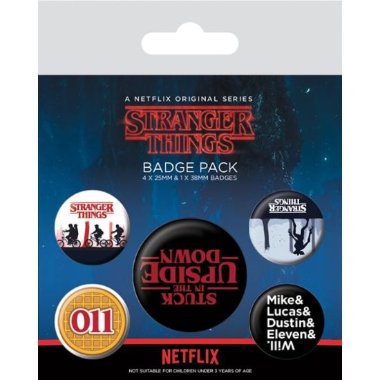 Obrázek Sada placek Stranger Things - Upside Down (5 ks)