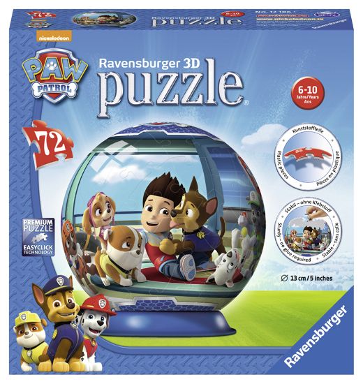Obrázek Tlapková Patrola puzzleball, 3D, 72 dílků