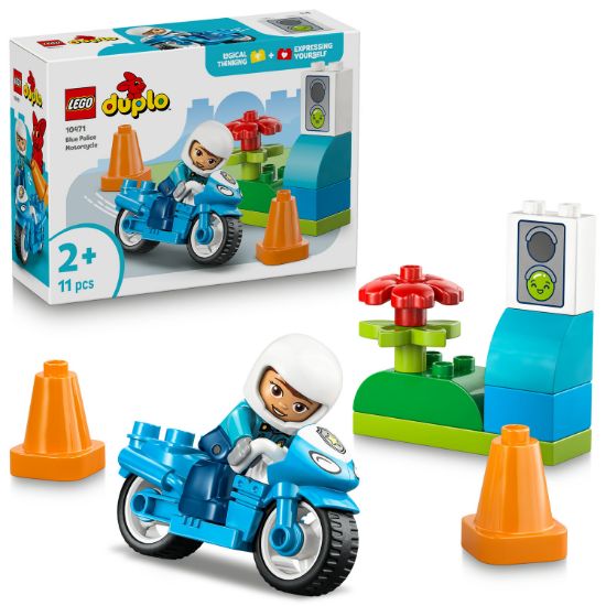 Obrázek Modrá policejní motorka