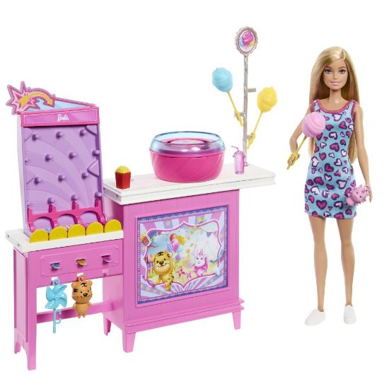 Obrázek Barbie panenka stánek s cukrovou vatou herní set 