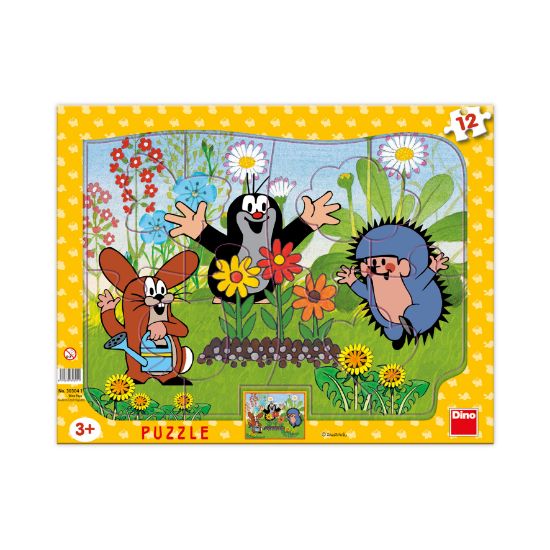 Obrázek Puzzle Krteček zahradník 12 dílků deskové tvary