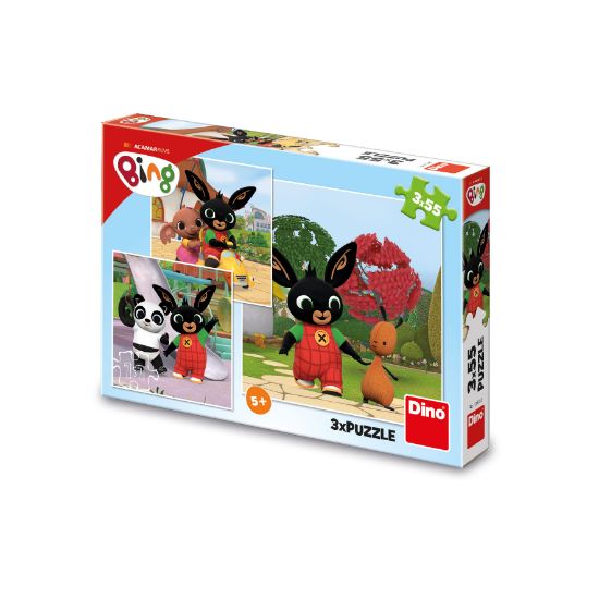Obrázek Puzzle Bing si hraje 3x55 dílků