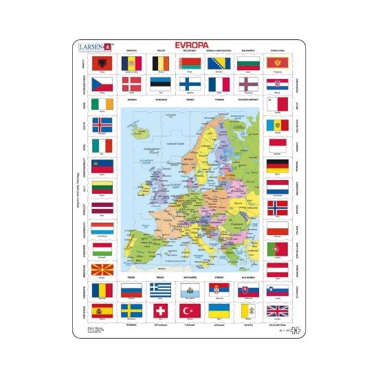 Obrázek EVROPA MAPA / VLAJKY 70 d. EDU Puzzle