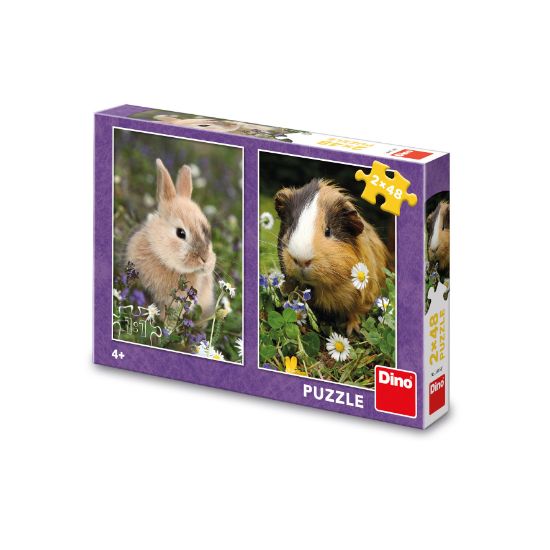 Obrázek Puzzle Králíček a morče 2x48 dílků