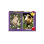Obrázek Puzzle Králíček a morče 2x48 dílků