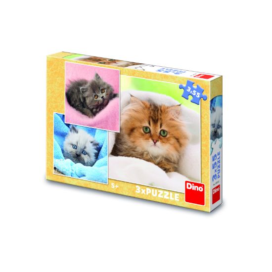Obrázek Puzzle Roztomilá koťátka 3x55 dílků