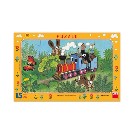 Obrázek Puzzle Krtek a lokomotiva 15 dílků deskové