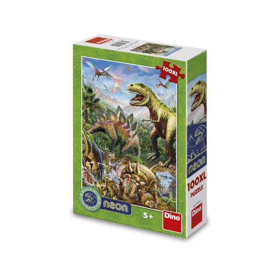 Obrázek Puzzle Svítící svět dinosaurů 100 xl dílků neon