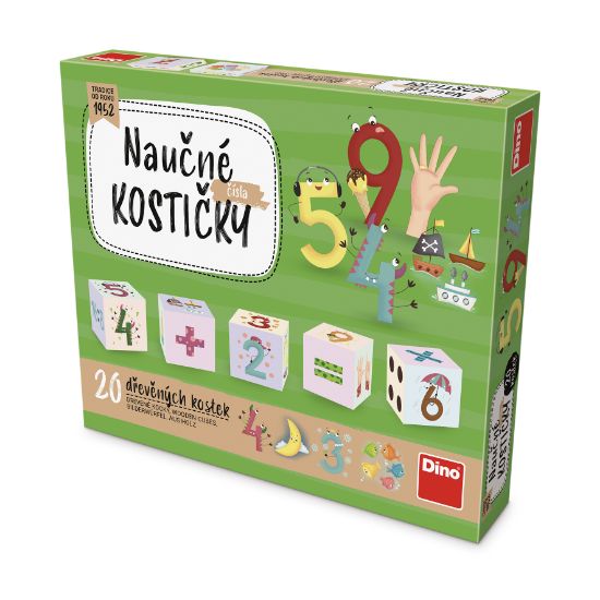 Obrázek Dřevěné kostky Čísla – 20 kostek