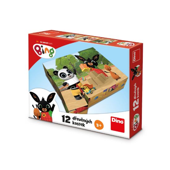 Obrázek Dřevěné licenční kostky Bing – 12 kostek