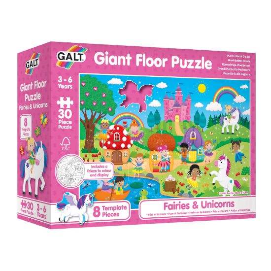 Obrázek Velké podlahové puzzle - Víly a jednorožci