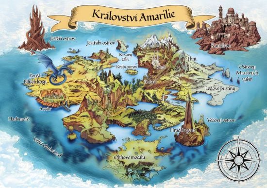 Obrázek Legenda o Zagorovi - Království Amarilie (mapa na plátně)
